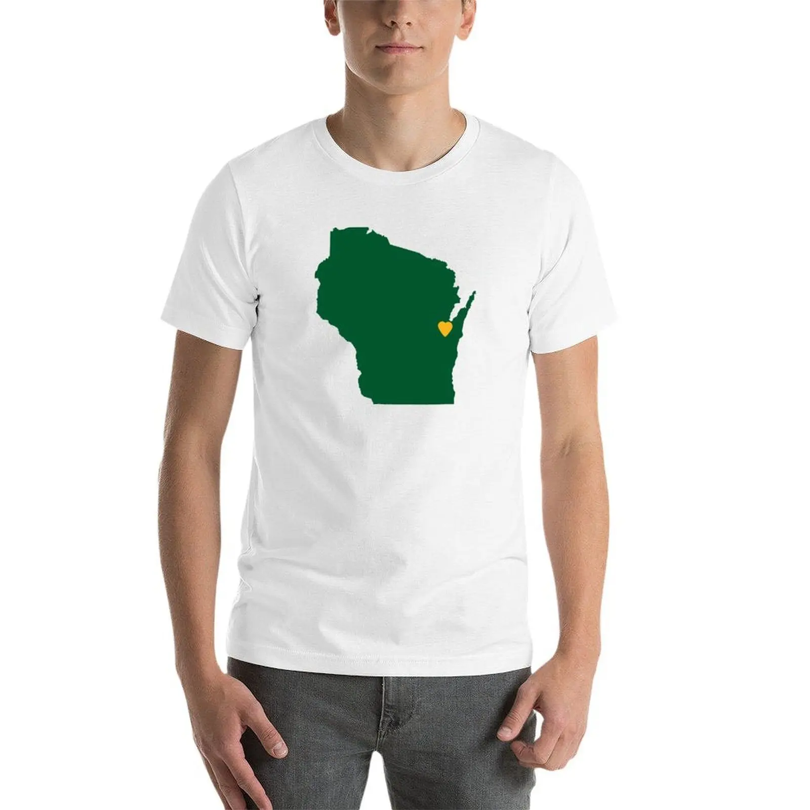 Фото Wisconsin Green Bay зеленая и золотая футболка мужские футболки высокого качества роскошные брендовые футболки для мужчин хлопковая мягкая футболка №4