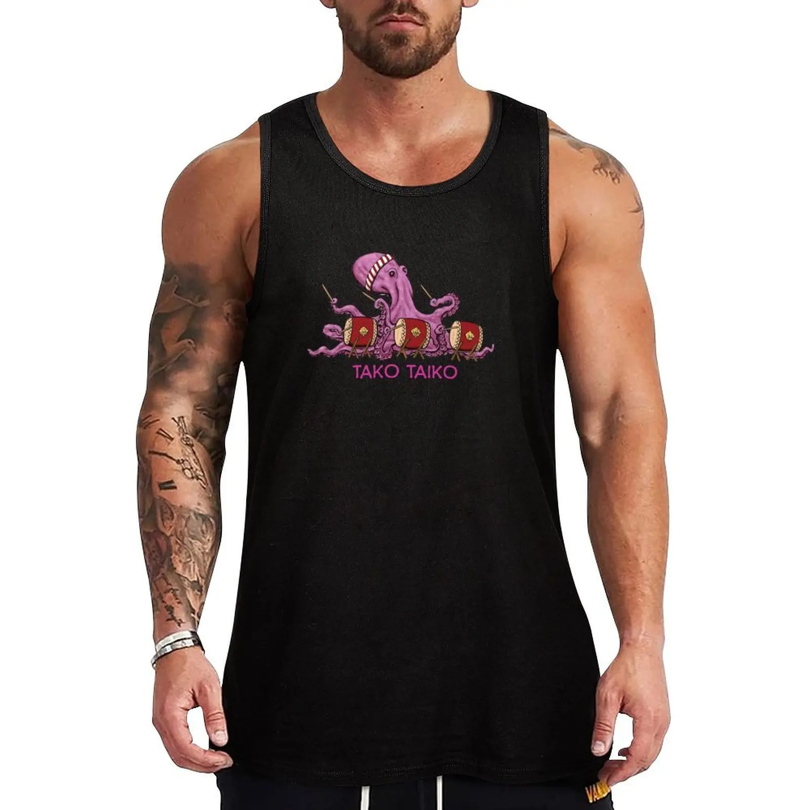 Tako Taiko - Musical Multi-Limbed Mollusk Tank Top Футболка Мужская спортивная мужская футболка без рукавов мужская дизайнерская одежда одежда для мужчин