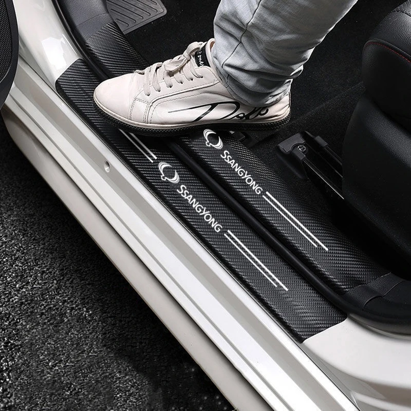 3D наклейка из углеродного волокна для SsangYong Actyon Kyron Korando Stavic Rexton Sports Musso Rodius защита порога автомобильной двери