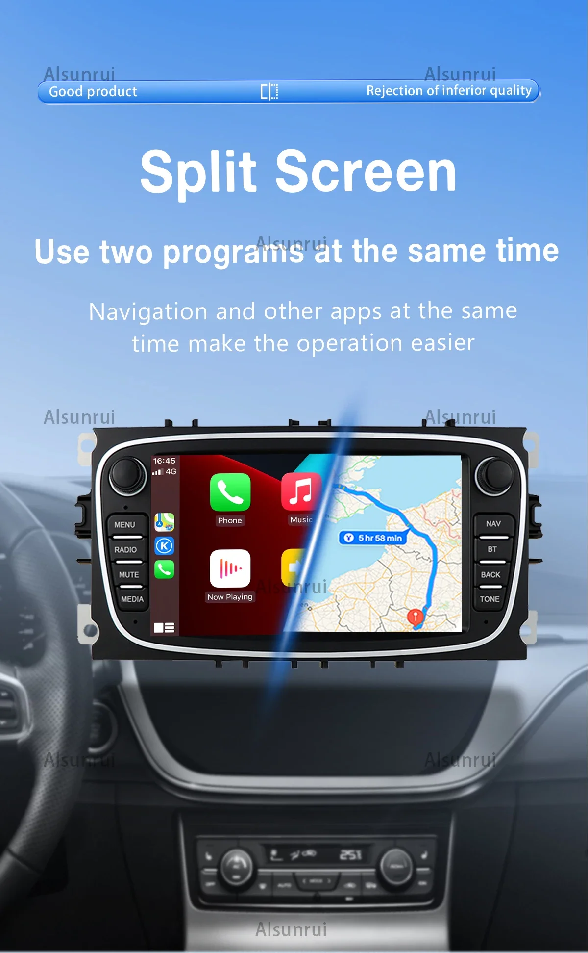2 din Android 13 автомобильная стереосистема для Ford Focus 2 3 4 mk2 Kuga Mondeo Fiesta Transit Connect S-C MAX Радио мультимедийный экран Carplay (art.: 3920c873844db) - 3920c873844db
