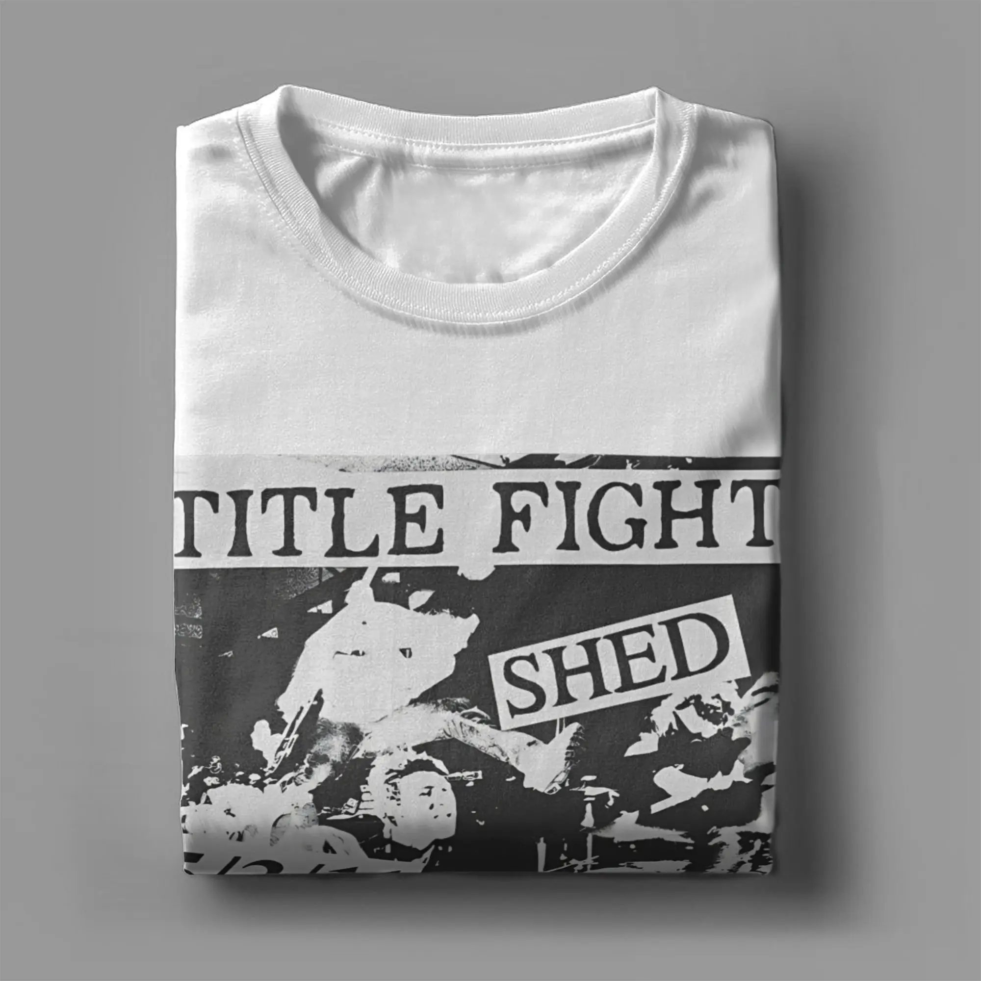 Фото Men's Title Fight Band Tour Band 80s   T Shirts  100% Cotton Clothing Funny Short Sleeve Round Collar Tees 4XL 5XL 6XL T-Shirt №3