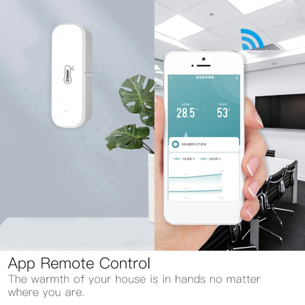 Фото Новый Wi-Fi датчик температуры и влажности для Tuya, поддержка Alexa для Google Home, удаленный контроллер внутреннего гигрометра №5