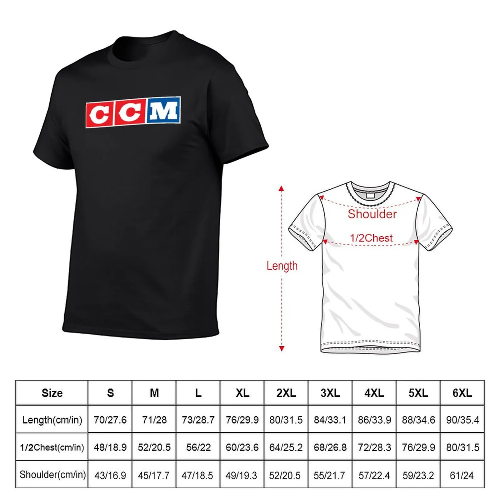 Футболка с логотипом CCM в стиле ретро, мужская футболка, одежда в стиле аниме, синие арховные мужские футболки, пакет (art.: 3920cc7738edf) - 3920cc7738edf