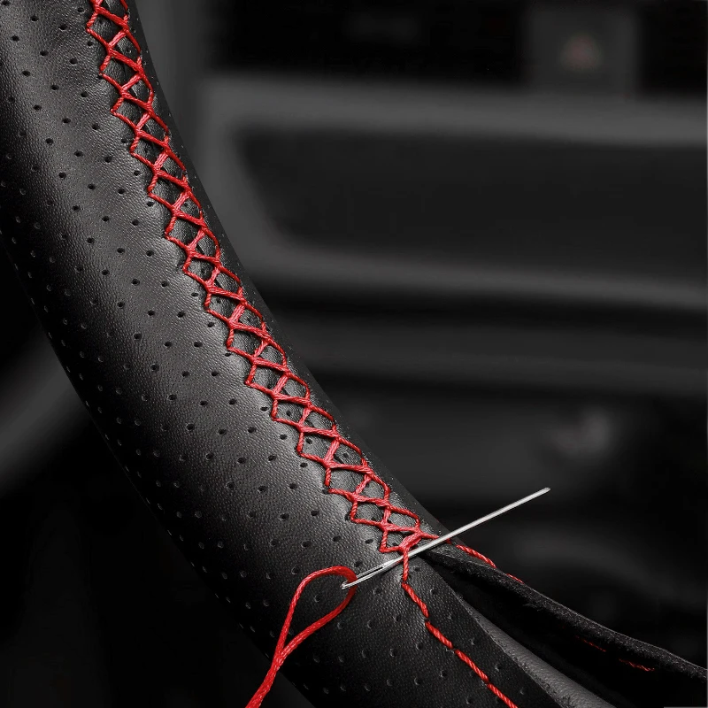 Фото Чехол из мягкой перфорированной кожи для Hyundai Sonata 9 2015 2016 2017 (4 спицы) №5
