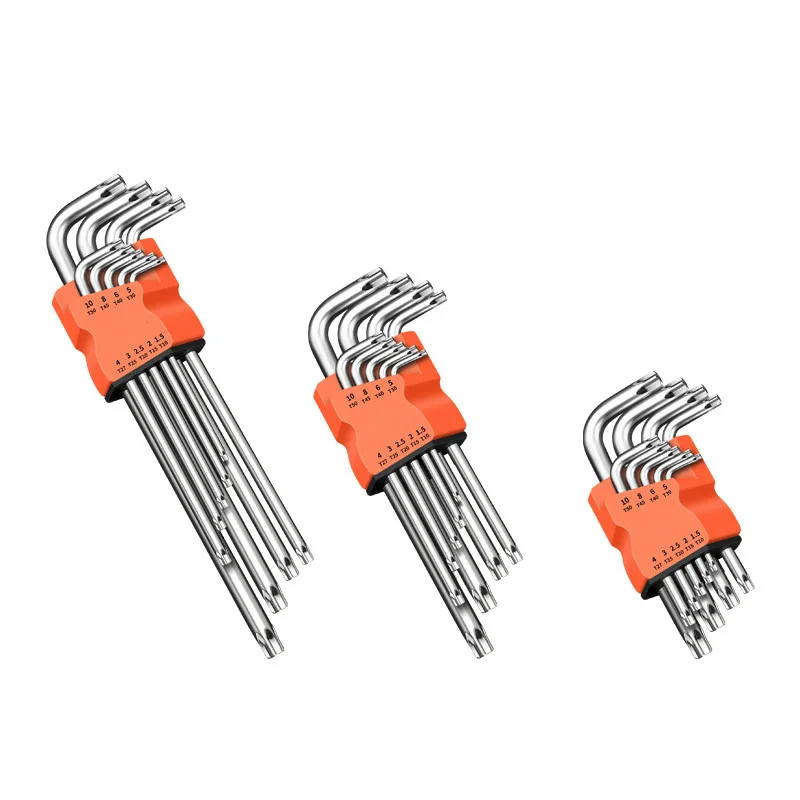 Набор торцевых ключей Torx, комплект из 9 шестигранных гаечных ключей с шестигранной головкой и L-образным концом, ручные инструменты для ремонта (art.: 3920c5653d61d) - 3920c5653d61d