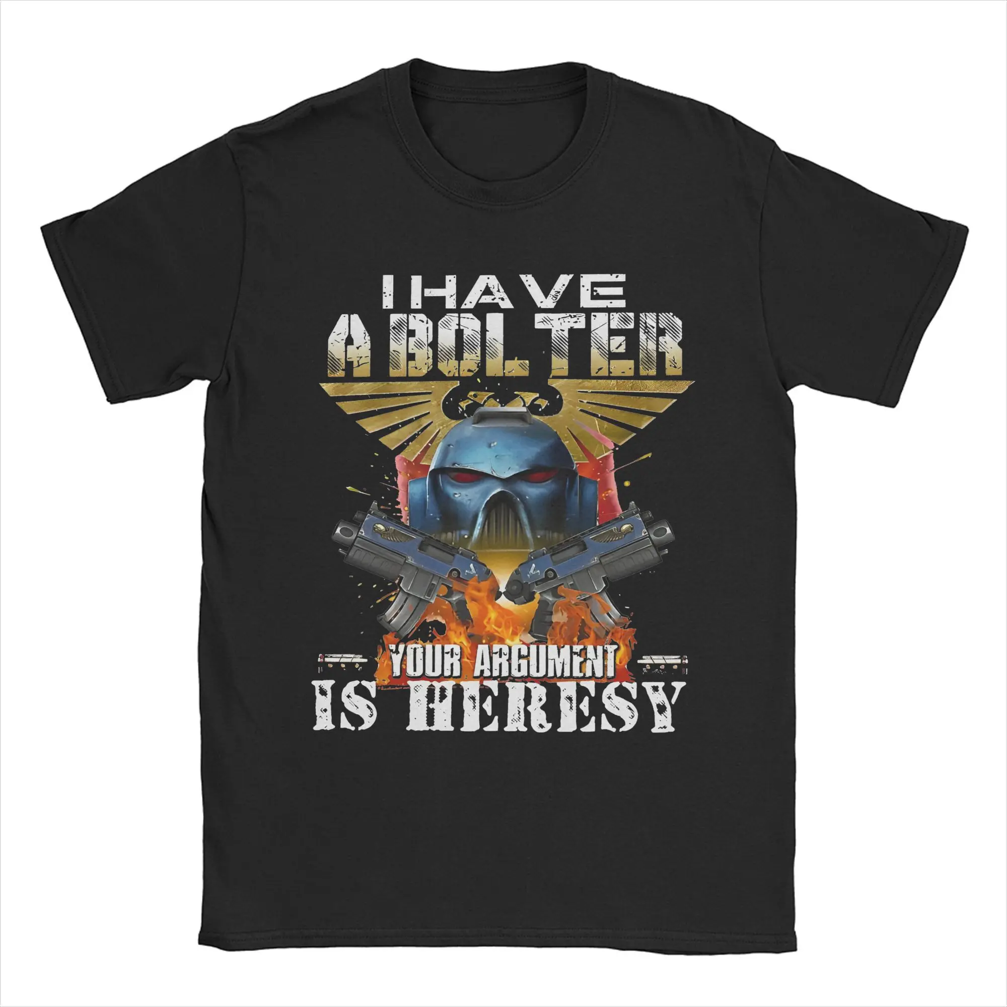 Эстетическая футболка «I Have A Bolter Your Argument Is Heresy War-hammers», мужские хлопковые летние топы с короткими рукавами и круглым вырезом, топы