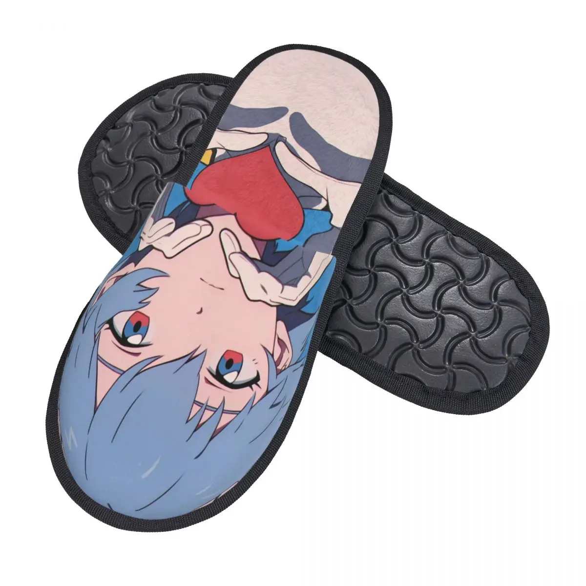 Фото Тапочки из пены с эффектом памяти Kawaii Anime E-Evangeliones Love, женские уютные теплые классические домашние тапочки №2