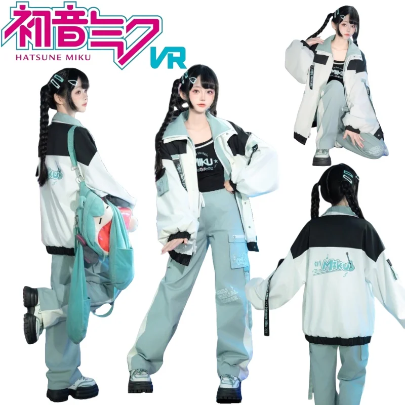 Новые повседневные брюки Hatsune Miku, спортивная одежда, куртка Hatsune Miku с героями мультфильмов, повседневная модная рабочая одежда, праздничные подарки для девочек