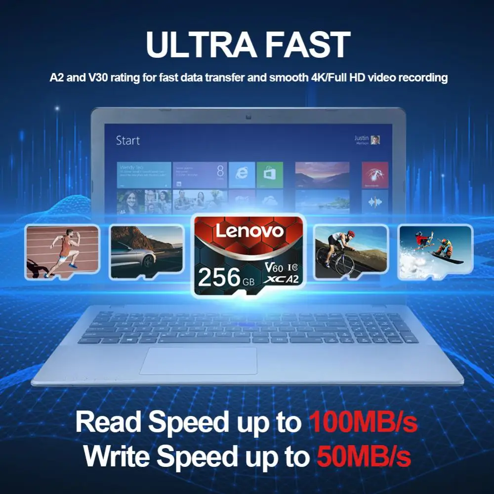 Фото Оригинальная карта памяти Lenovo на 1 ТБ, стандартная высокоскоростная карта Micro TF SD на 512 ГБ, SD-карта V60 U3, TF-карта для Nintendo Switch Ps4 Ps5 Game №2