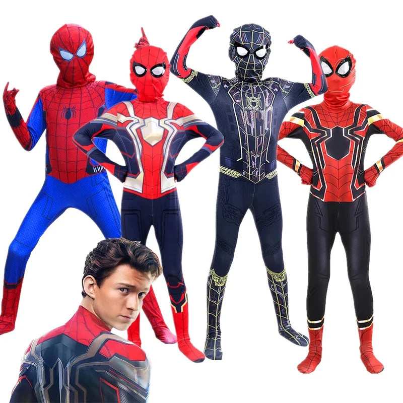 Костюмы Человека-паука для мальчиков Tom Holland Marvel Movie NO WAY HOME Персонаж Косплей Зентаи Боди с маской 3D Стиль Новый DesiY^0!