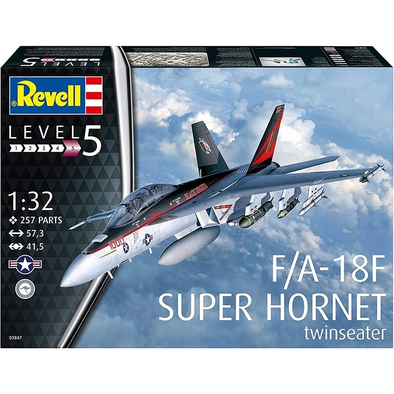 Пластиковая модель Revell 03847, масштаб 1/32, американский F/A-18F Super Hornet Twinsweater, модель самолета, комплект