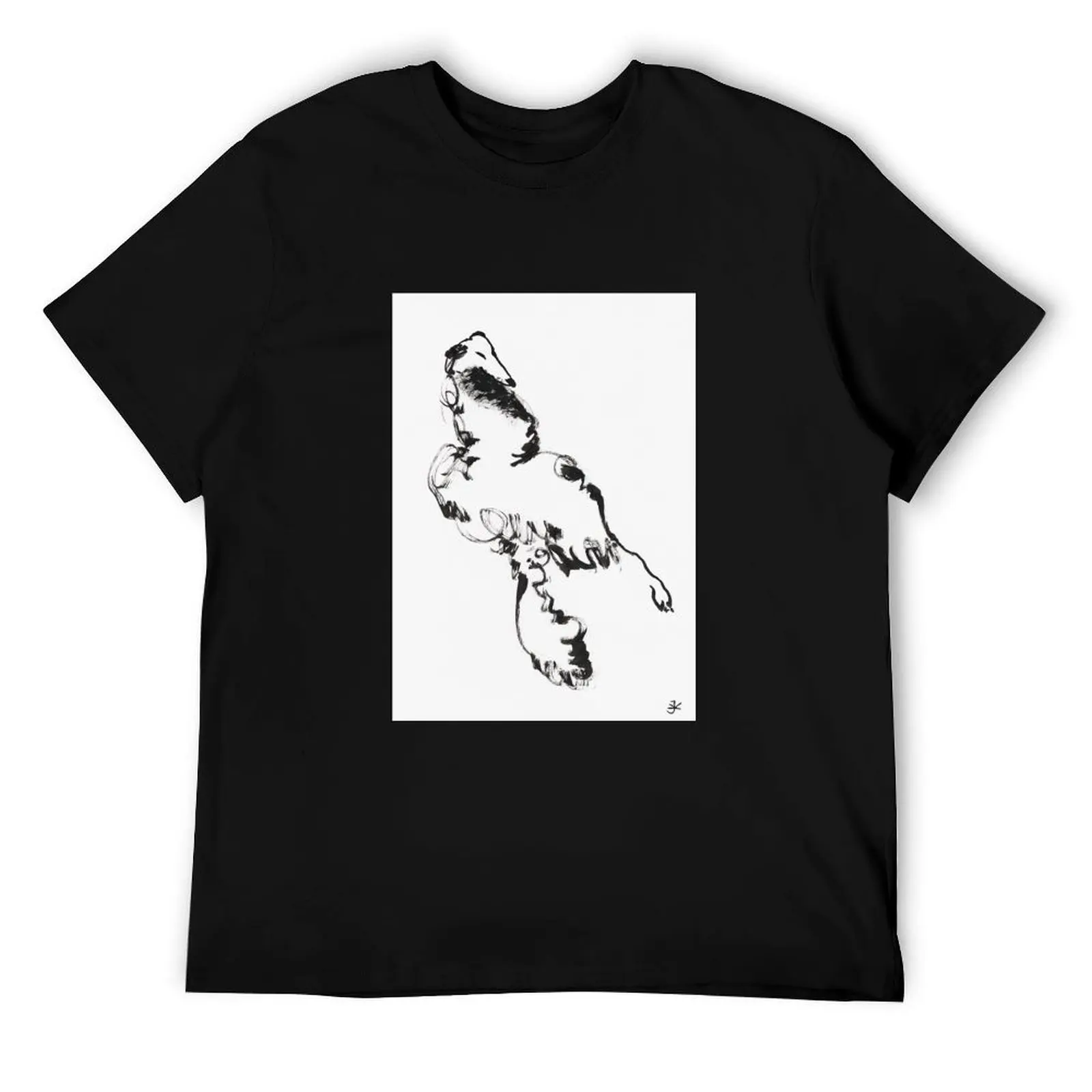 Футболка Borzoi Dog 3, сидящая поза, футболки из 100% хлопка, забавные футболки, мужская футболка