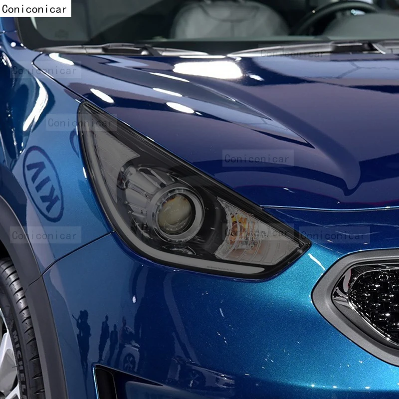 Фото Для KIA NIRO EV 2019 2020 2021, оттенок автомобильных фар, черная защитная пленка, защитная прозрачная наклейка из ТПУ, аксессуары №5