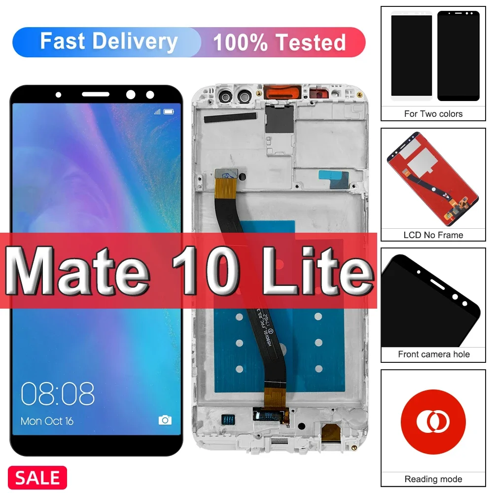 Поп-дисплей 5,9 дюйма для Huawei Mate 10 Lite ЖК-дисплей с рамкой RNE L01 L02 L03 Сенсорный экран для дисплея Mate 10 Lite Nova 2i
