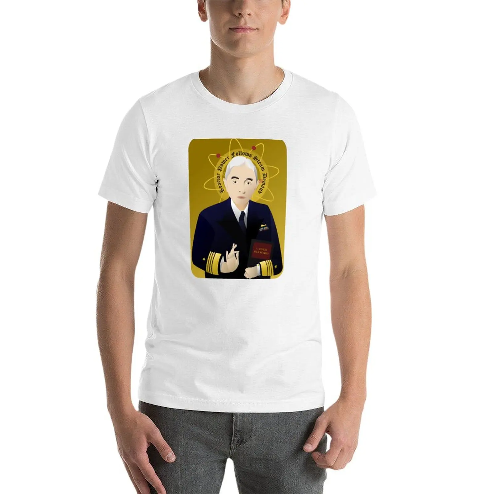 Фото Футболка Hyman G. Rickover Icon, хлопковые футболки, мужская футболка из 100%, мужская дизайнерская футболка №4
