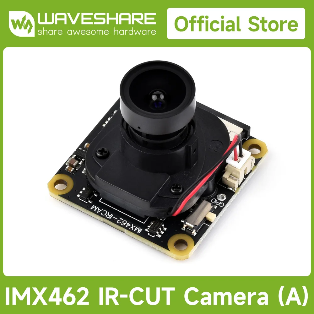 Waveshare IMX462 2-мегапиксельная ИК-камера, 90 шт. °   DFOV, датчик камеры Starlight, фиксированный фокус, для Raspberry Pi 5/4B/3B/3B+/3A+/B+/2B