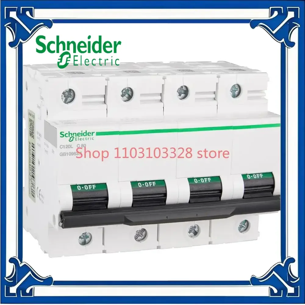 SchneiderExport C120L Распределительная защита Малый автоматический выключатель Воздушный выключатель Оригинальный 4P C Кривая 80A 400VAC 50/60 Гц A9N19843