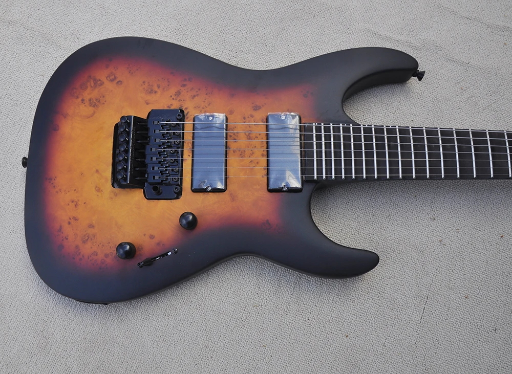 Фото 7-струнная электрогитара Tobacco Sunburst Floyd с винтом из клена, грифом из палисандра №2