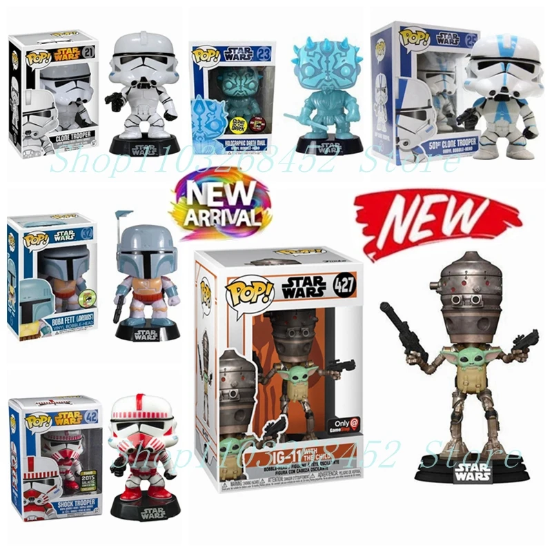 Funko Pop Звездные войны #21 Клон солдат #25 голографический #23 Boba #32 #42 IG-11 #427 виниловые экшн-Фигурки игрушки коллекционные куклы