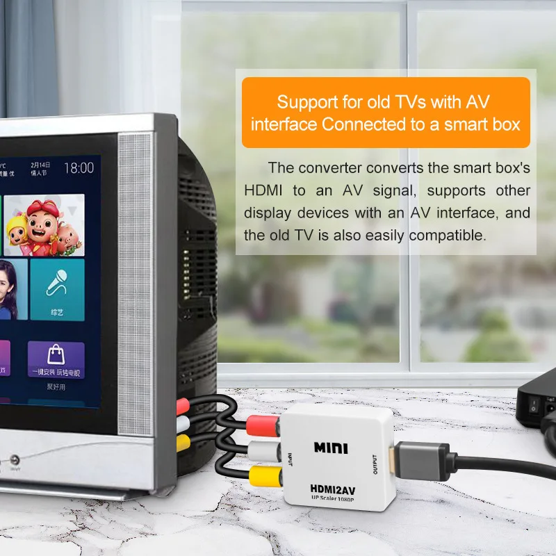 Фото Мини-Переходник HDMI-AV RCA CVBS 1080P HDMI2AV №4