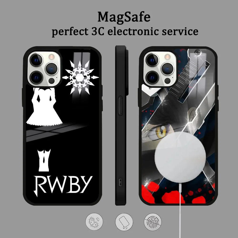 Animation R-rwby-eS Phone Case For IPhone 16 15 14 13 12 11 Pro Max Plus Mini Magsafe Mirror Wireless Magnetic Cover