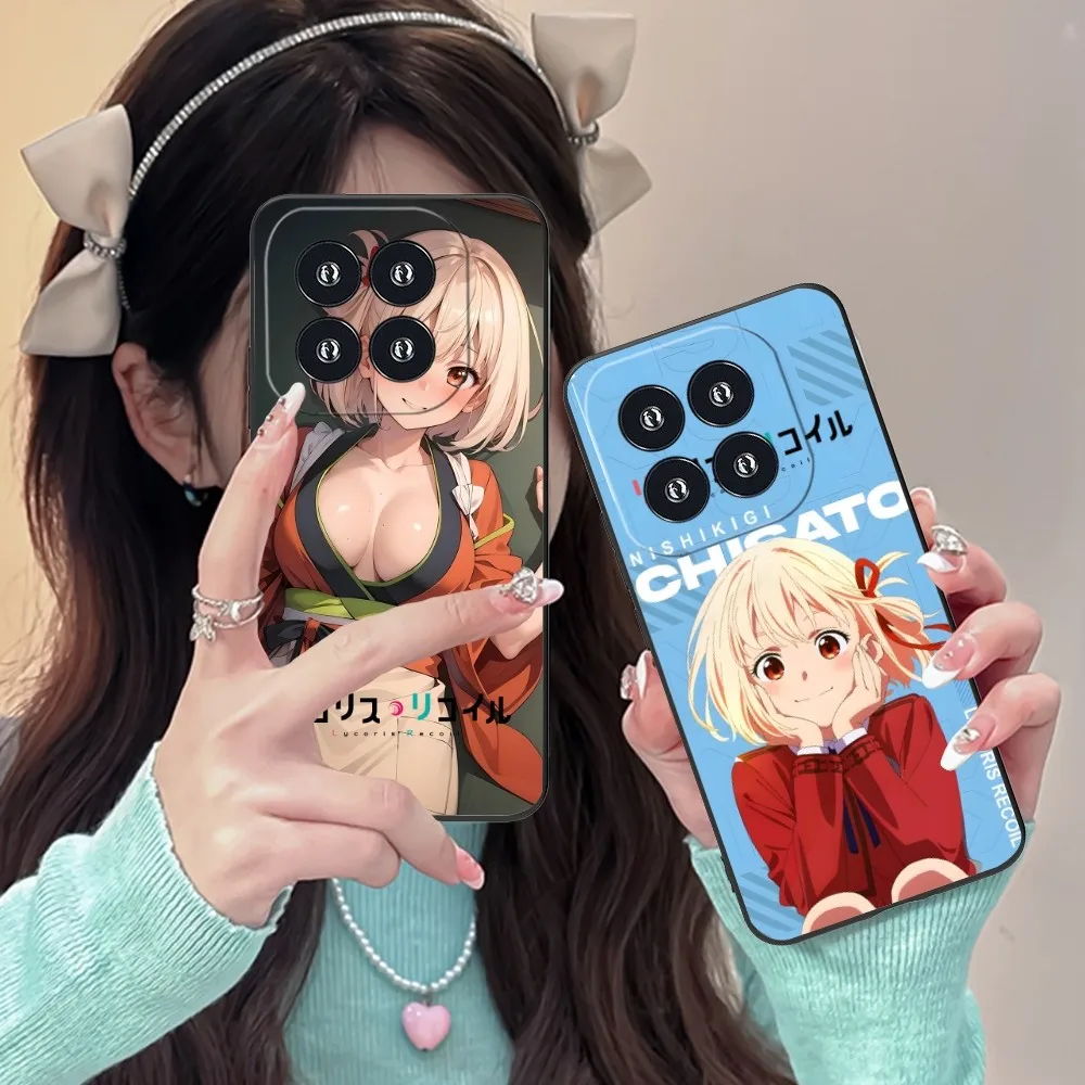 Чехол для мобильного телефона Lycoris Recoil Chisato для Xiaomi 14 13 12 11 10 9 T Ultra Lite Pro S SE X 5G, черный мягкий чехол для телефона Funda