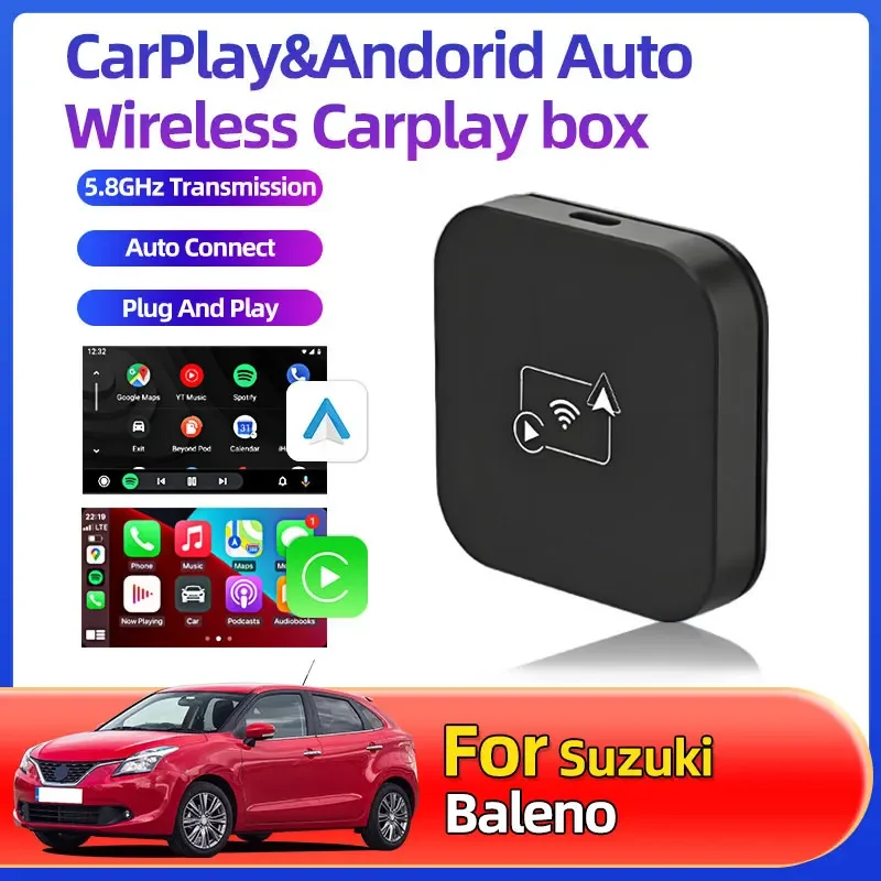 Для Suzuki Baleno Bluetooth WiFi Plug and Play OEM Автомобильный Smart Dongle 2in1 AI Box Беспроводной адаптер CarPlay для Android и iOS