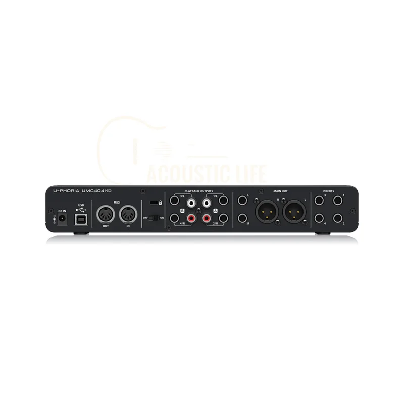 Фото Аудио/миди-интерфейс Behringer U-Phoria UMC404HD, аудиофил 4x4, 24 бит/192 кГц, USB, с предусилителями микрофона Мидас №4