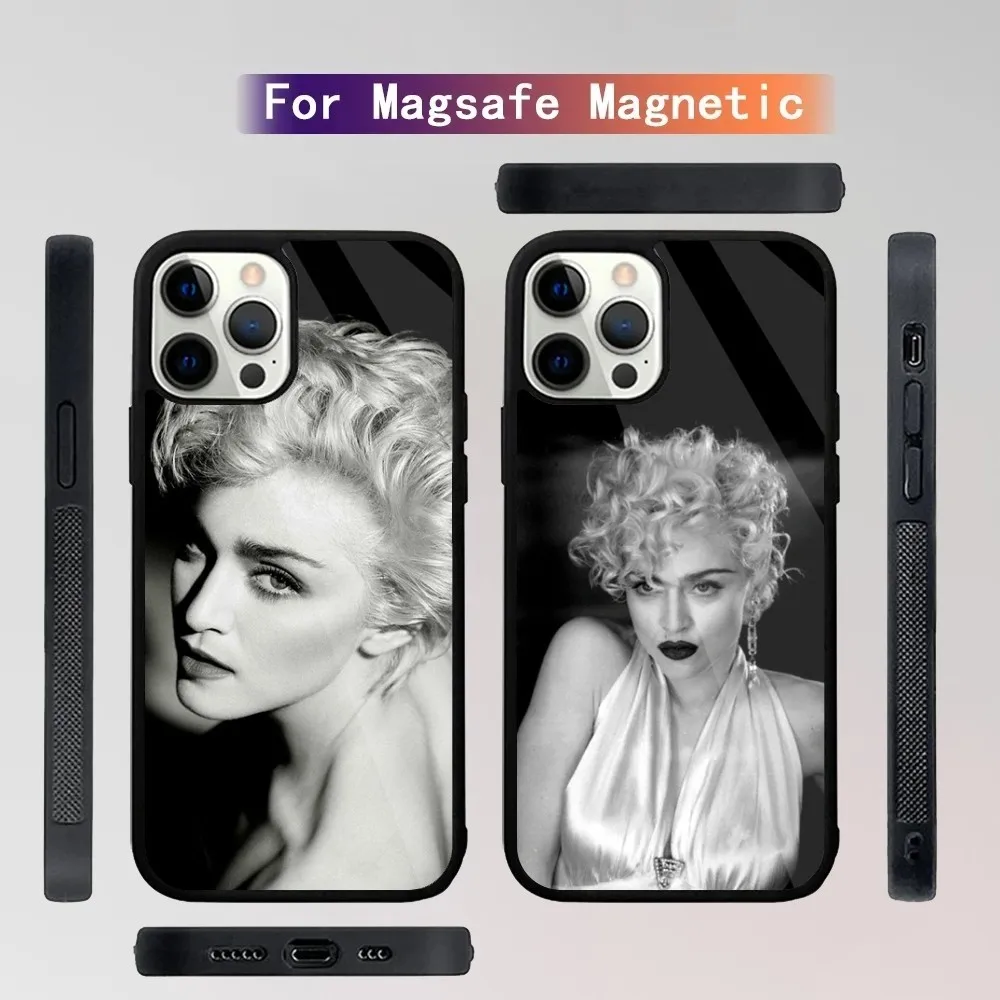 au z lat 80-tych etui na telefon Madonna-S do iPhone 15,14,13,12,11, Plus, Pro, Max Mini Magsafe Magnetic Wireless Charging