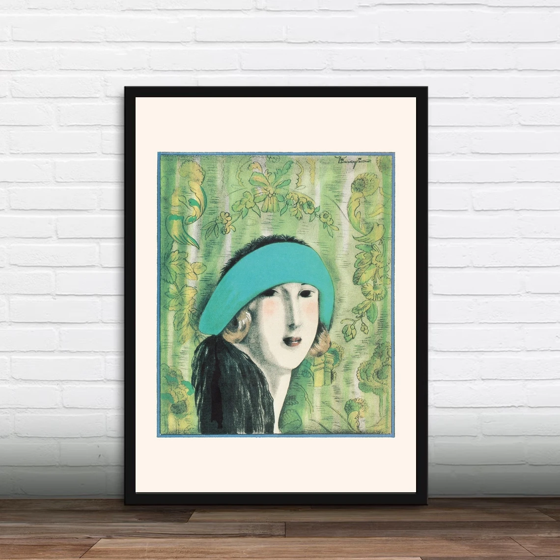 ART DECO PRINT - модная иллюстрация, модная шляпа, Marth Collot, 1925 год, печать на холсте, фото, украшение для дома, настенная живопись (art.: 3920cfbc42c3b) - 3920cfbc42c3b