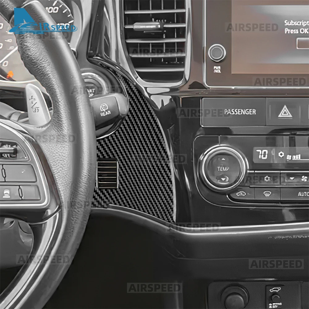 Настоящая мягкая наклейка из углеродного волокна для Mitsubishi Outlander 2017 2018 2019 2020 2021, отделка панели центрального воздуховыпускного отверстия с левым рулем и RHD (art.: 3920cfbcaecb3) - 3920cfbcaecb3