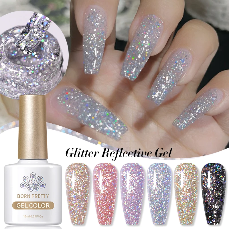 BORN PRETTY Светоотражающий блестящий гель-лак для ногтей Flash Sliver Gold Сверкающие блестки Голографические лаки УФ-светодиодные блестки Маникюр (art.: 3920c8193d6d3) - 3920c8193d6d3