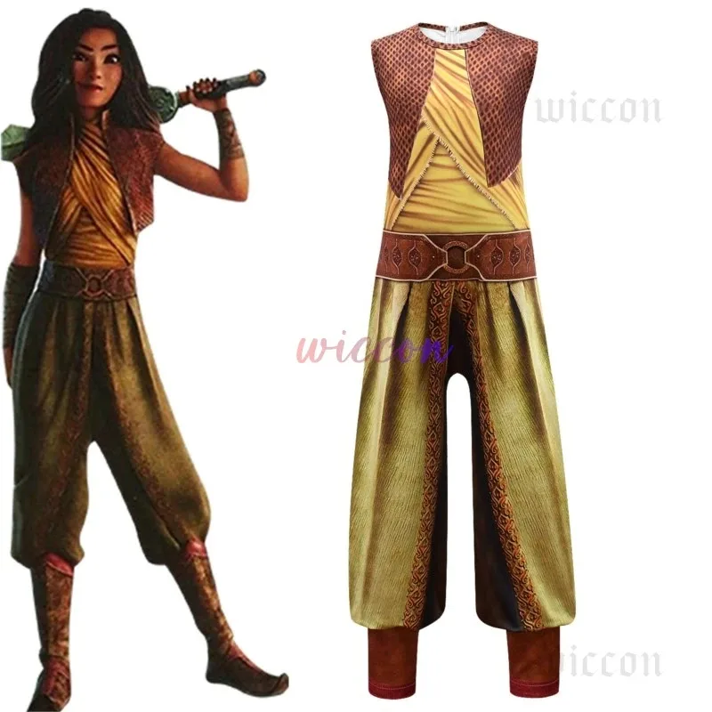 A888Аниме The Last Dragon Quest Legend Косплей Костюм Лая Костюм на Хэллоуин Рая Боди Необычный комплект Костюм для выступленийB666@!