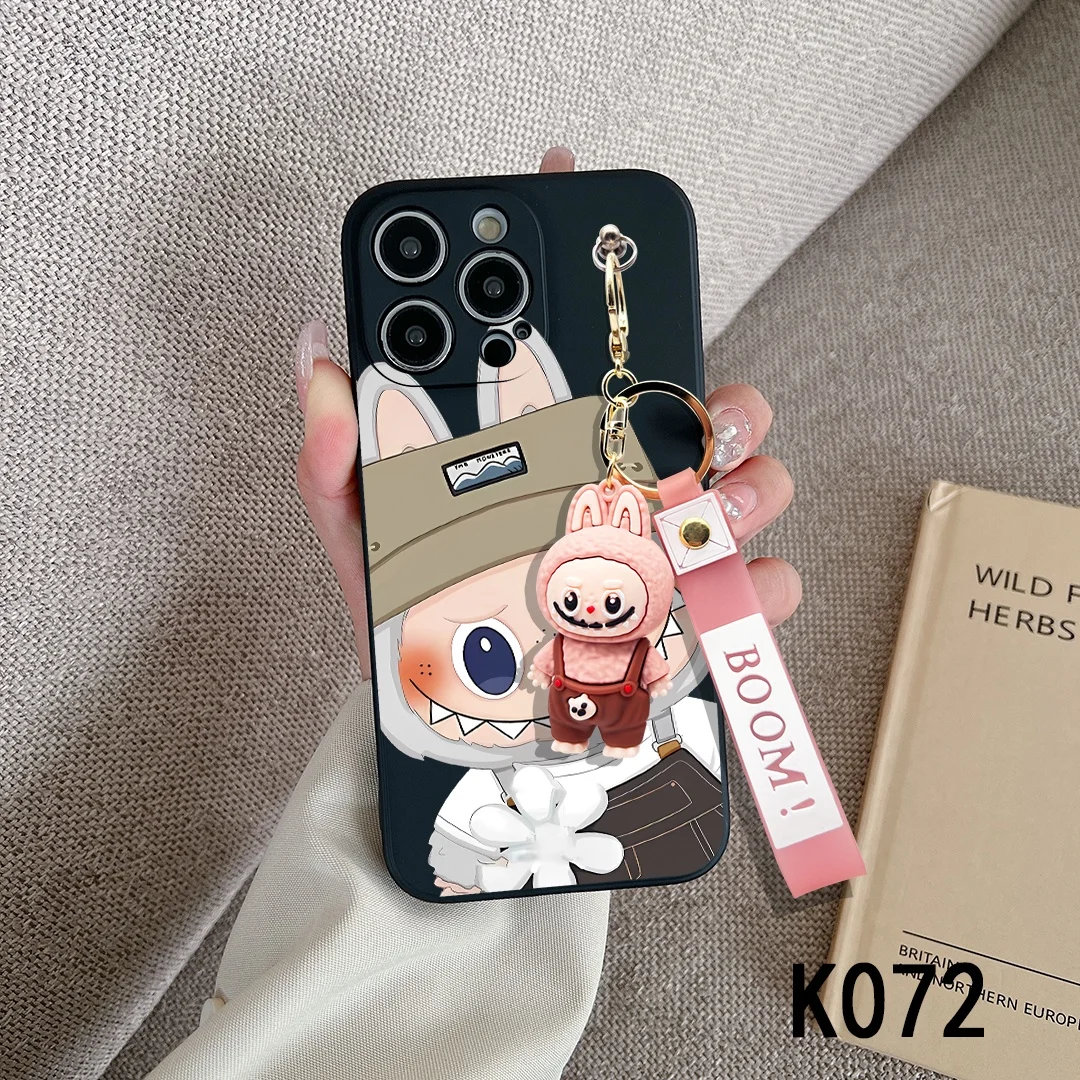 Чехол для телефона с 3D мультяшным игрушным брелоком LABUBU подходит для Samsung Galaxy A15 A16 A20 A21 A22 A23 A24 A25 A30 A31 A32 A33 A34 A35 (art.: 3920cc053795b) - 3920cc053795b