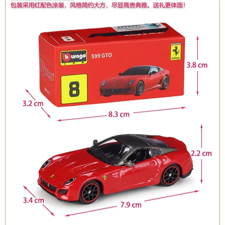 Фото Bburago 1:64 итальянский спортивный автомобиль серии Ferrari, трехдюймовый маленький автомобиль, имитация сплава, модель автомобиля, роскошное издание, бумажная коробка, упаковка №5