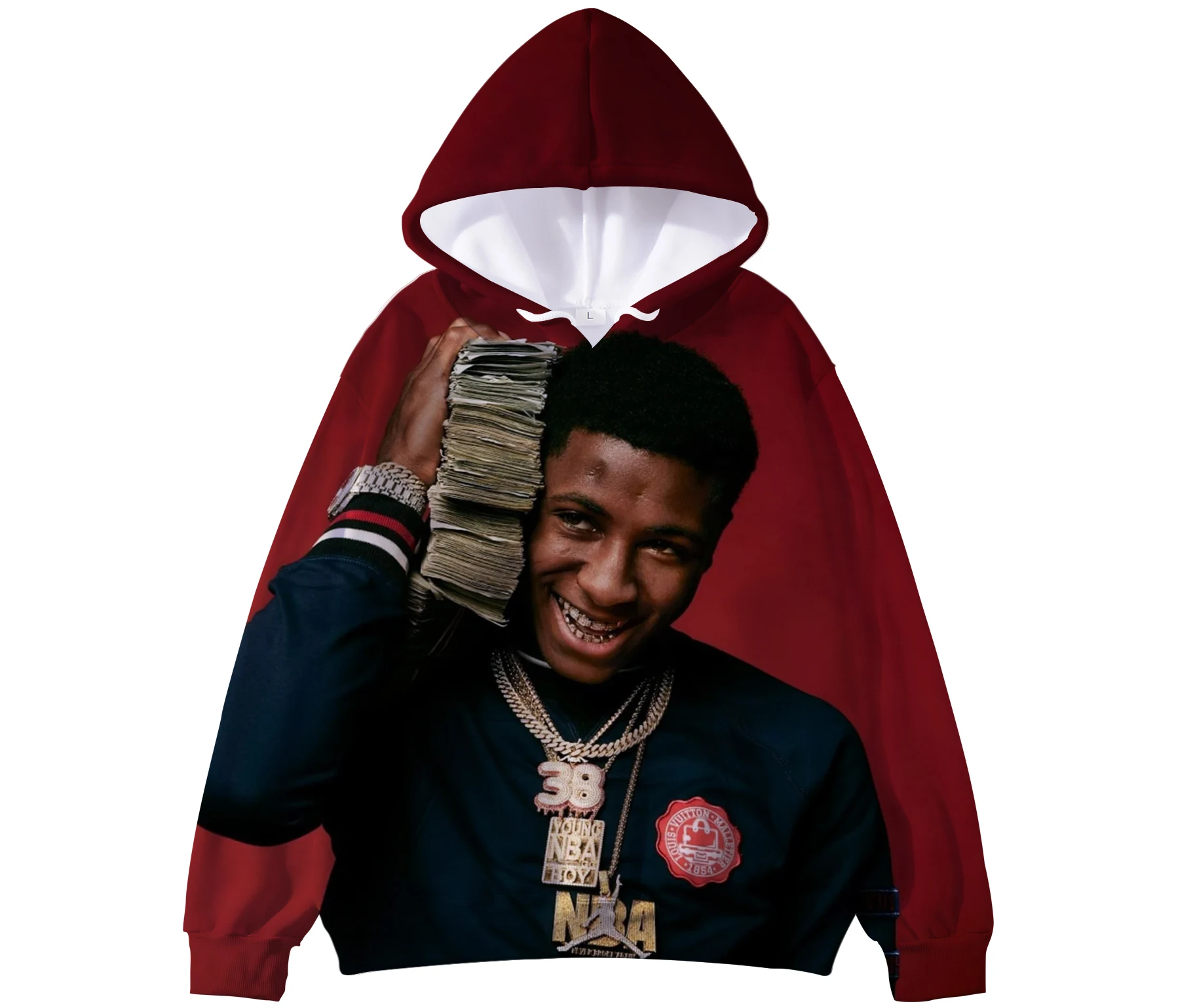 Фото Толстовки Rapper YoungBoy никогда больше не сломался Harajuku 3D Толстовка Мужская/женская уличная мода осень/зима теплые толстовки Топы №5