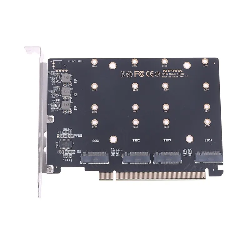 4 порта M.2 NVMe NGFF SSD на PCIe 4,0 5,0 X16 разделенный Расширенный адаптер для карт, жесткий диск, конвертер, ридер, Расширительная карта