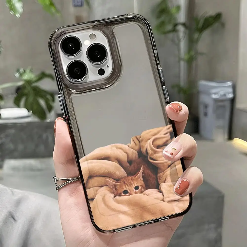 Фото Прозрачный чехол для телефона с милым кошачьим узором, подходит для iPhone 16, 16Pro, 16Pro Max, 16Plus до 11, 12, 13, 14, 15 серий №4