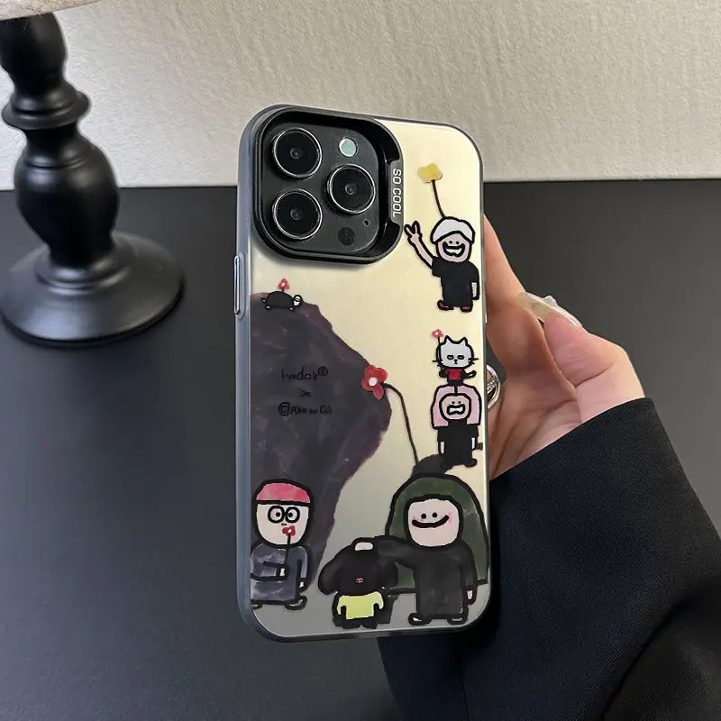 Веселый и креативный чехол для телефона с мультяшным рисунком для iPhone 17, 16, 15, 14, 13, 12, 11 Pro Max XR XS MAX 7, 8 PLUS MIN Air INS, роскошный матовый чехол