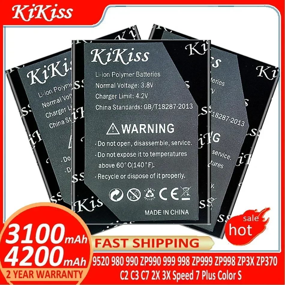 Аккумулятор KiKiss для Zopo 9520 980 990 ZP990 999 998 ZP999 ZP998 Speed 7 Plus Speed7 Plus 7Plus C2 C3 C7 2X 3X ZP3X ZP370 Color S