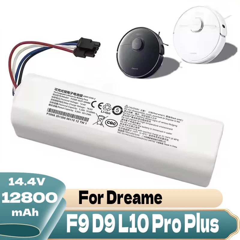 Оригинальный запасной аккумулятор P2008-4S2P-MMBK 14 В 12800 мАч для Dreame F9 D9 L10 Pro Plus RLS3 RLS5 RLS5L RLS5D, аксессуары, запчасти Аксессуары и запчасти