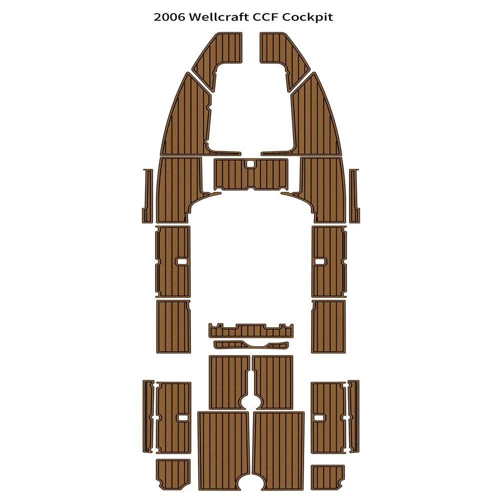 2006 Wellcraft CCF платформа для плавания, коврик для кабины, напольный коврик из EVA пены, тикового цвета