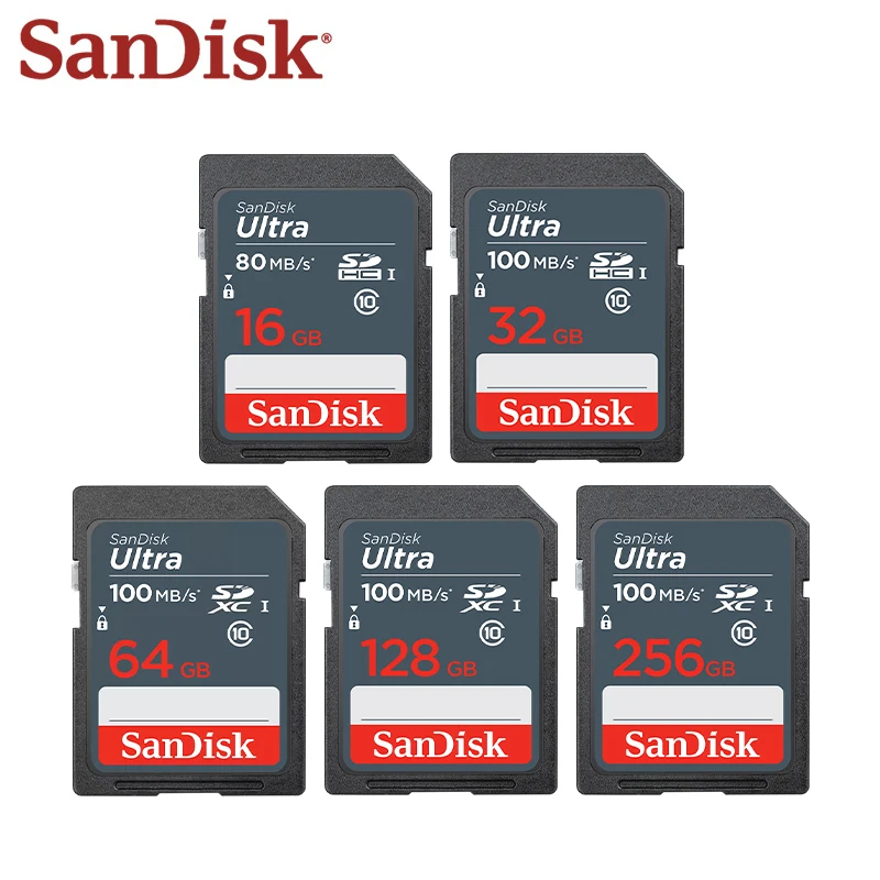 SanDisk карта памяти, класс 10, 16 ГБ, 32 ГБ, 64 ГБ, 256 ГБ