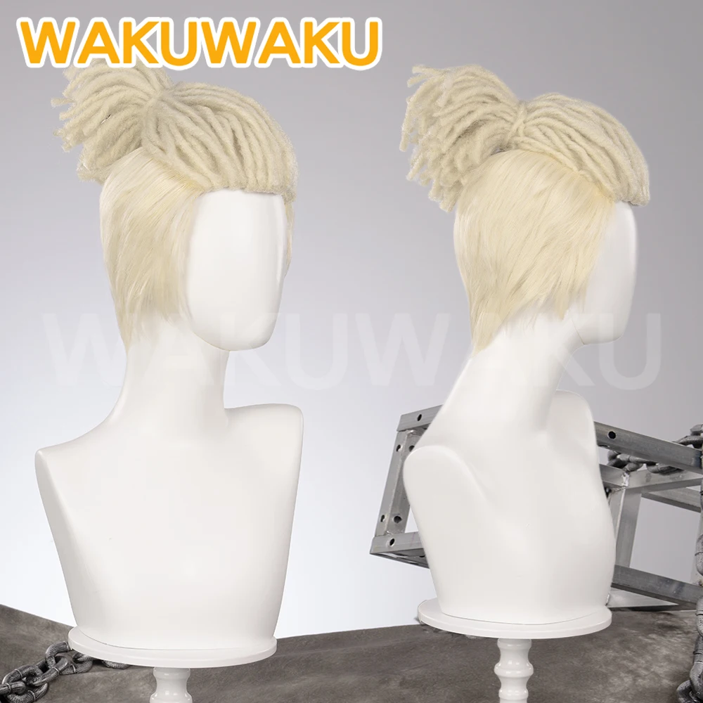 В НАЛИЧИИ Парик Экко Игра Arcane Косплей WakuWaku Мужчины Светлые Дреды Короткие Волосы Экко Косплей LOL Бесплатная Кепка Для Парика
