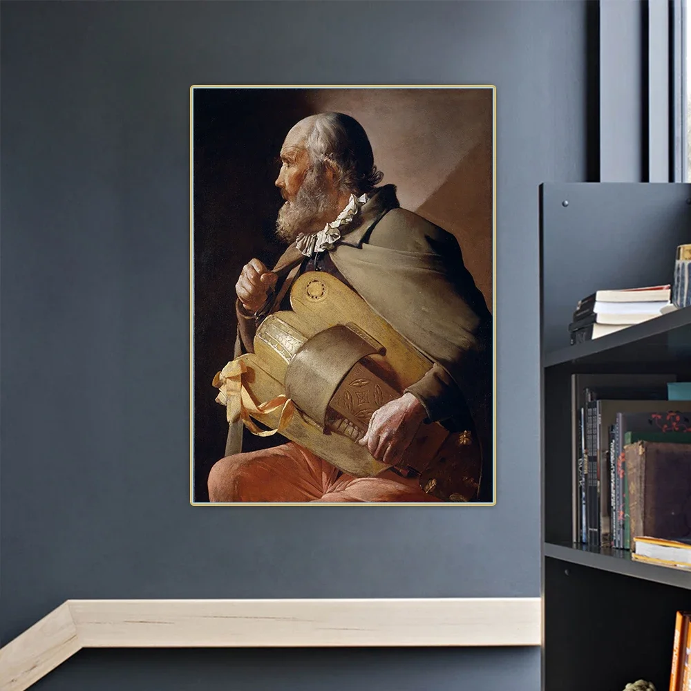 Georges de la Tour 《Послепительная игра с бордюром》Холст Картина маслом Художественная работа Эстетическая картина Настенный декор Украшение дома
