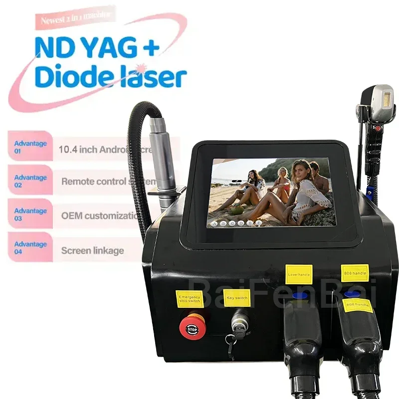 Лазерная диода Mesin Penghilang Bulu 2 в 1 808 нм 755 808 1064 нм для Mesin Penghilang Bulu Cepat Laser Penghilang Tato ND YAG