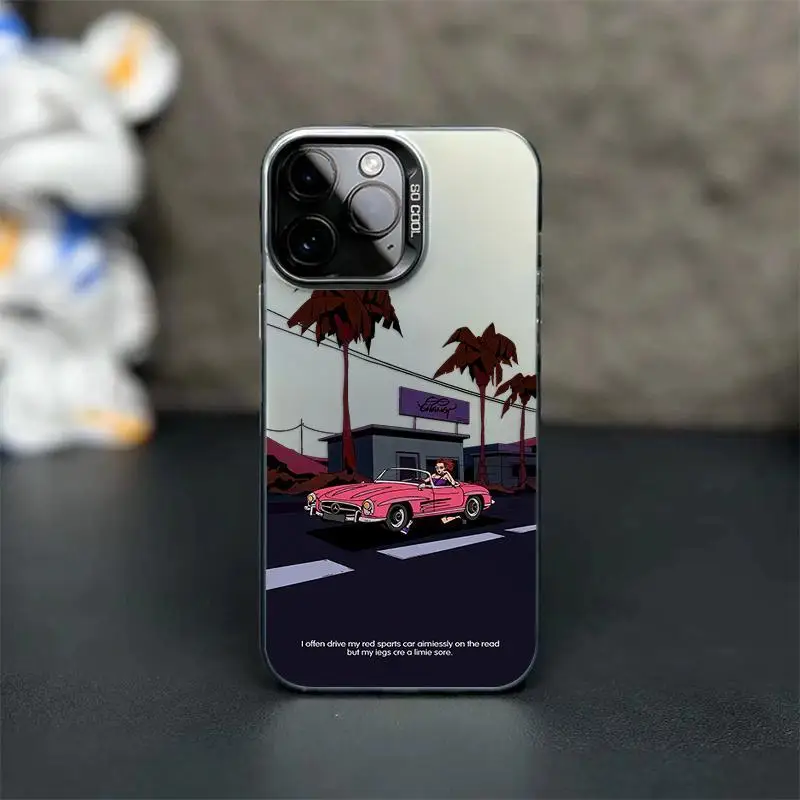 Фото Супер крутой чехол для iPhone West Coast Sense Of Fun Run для iPhone 16, 15, 14, 13, 12, 11 Pro Max XR XS MAX 7, 8 PLUS MINI Girl INS Cover №5