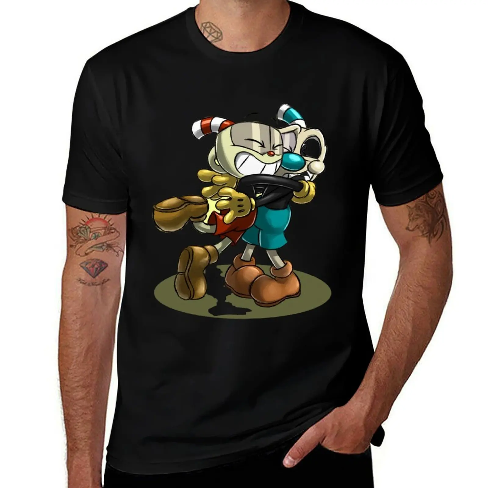 Футболка Cuphead Show, мужская футболка, мужская футболка из 100% хлопка, футболка люксового бренда