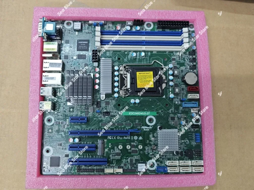 Высококачественная новая основная плата Yongqing E3C246D4U2-2T, mATX, IPMI, двухпортовая x 5,50 миллионов мегабитных NAS, предпочтительные