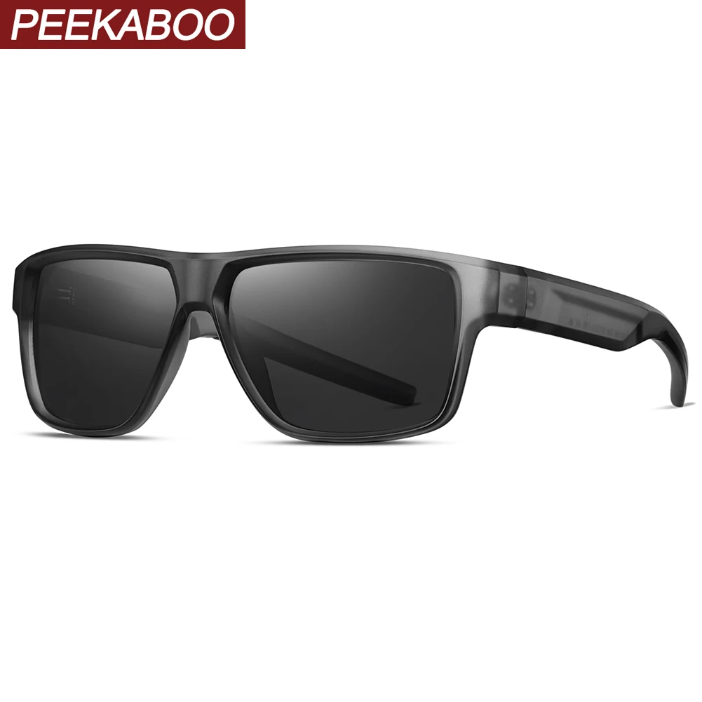 Peekaboo поляризационные солнцезащитные очки, модные мужские солнцезащитные очки uv400 в квадратной оправе для мужчин, аксессуары для рыбалки на открытом воздухе, черные, синие
